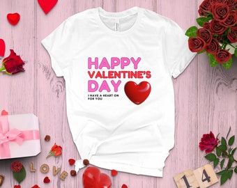 Valentine's Day Heart Graphic Tee: Unisex Love T-Shirt