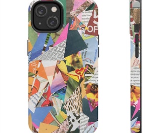 Artistic Collage Protective Cell Phone Cover, iPhone, Colorful, Gift, Vibrant Collage: Unique Cell Phone Case with Captivating Image Collage