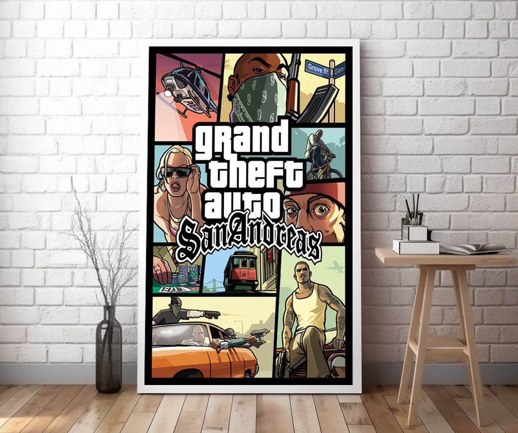 Grand Theft Auto San Andreas Poster and Map Official Rockstar Poster