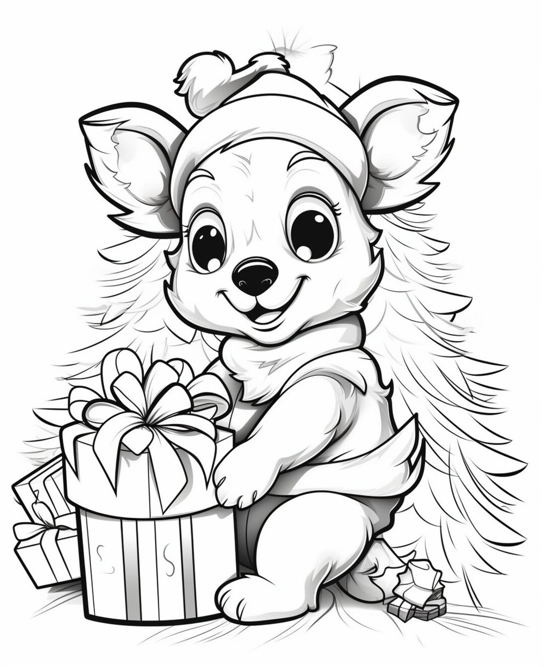 40 Images Amazing Christmas Coloring Book for Kids Ages 4-8 Ready to