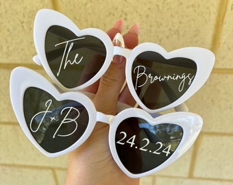 Personalised Heart Glasses | Sunglass Stickers | Hens Party | Bridesmaid Gifts | DIY Wedding | Love Heart Glasses | Bachelorette Party