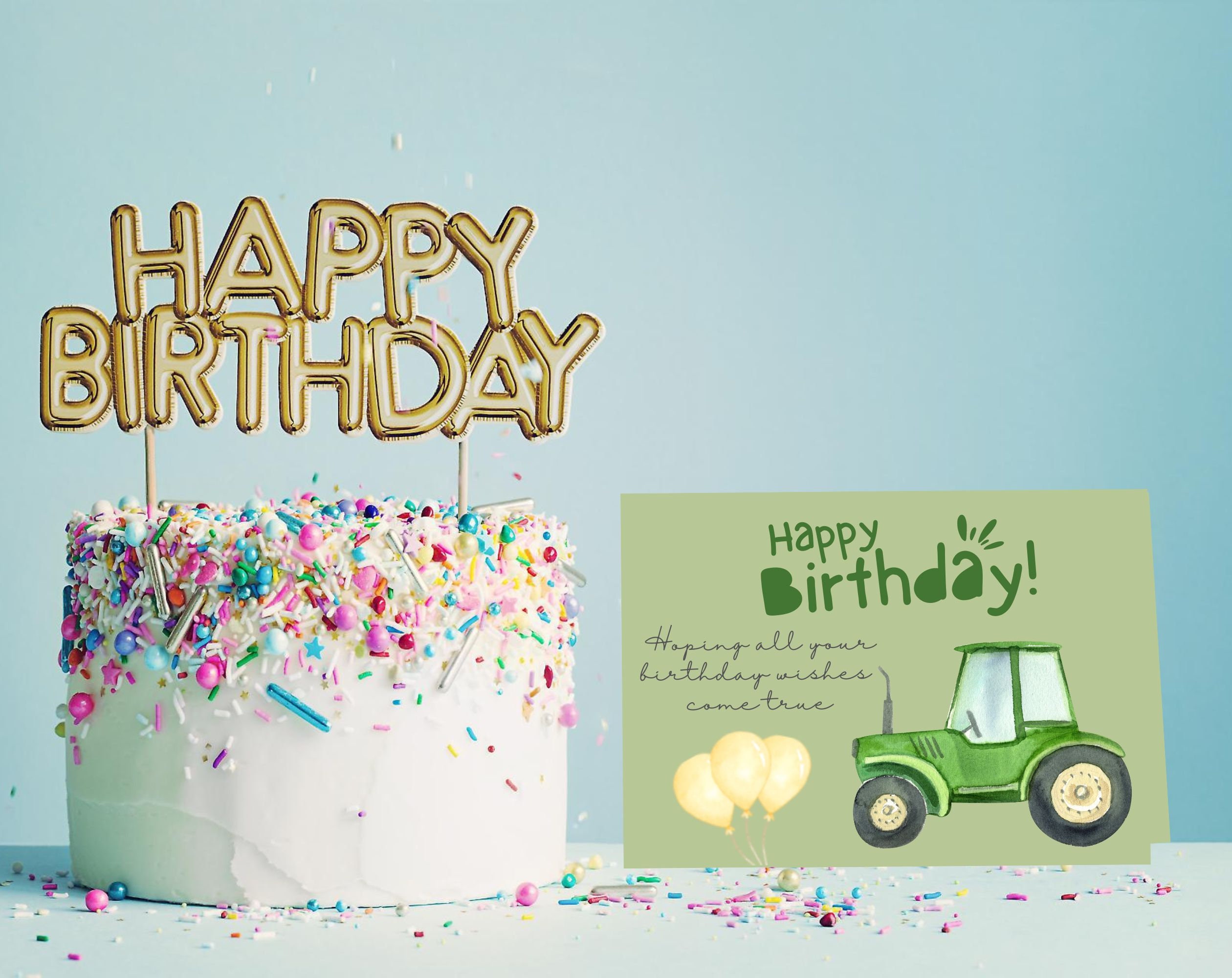 Happy Birthday Digital Download Card Happy Birthday Tractor - Etsy