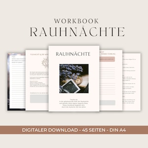 Rauhnächte Workbook, Rauhnächte Rituals including 13 Wishes Template, Instructions, PDF File, Instant Download, 45 pages, German