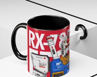 Taza Gundam RX-78, taza de café de anime, 325 ml y 444 ml, regalo para entusiastas de los robots, kit de modelo Gunpla, Mobile Suit Gundam, decoración geek, apta para microondas.