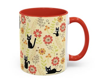 Kiki's Delivery Service Coffee Mug, Studio Ghibli Whimsical Design, Microwave & Dishwasher Safe, Perfect for Fans and Gift-Giving