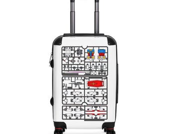Gundam Model Kit Sprue Illustration Suitcase | Travel Luggage for Gunpla Builder