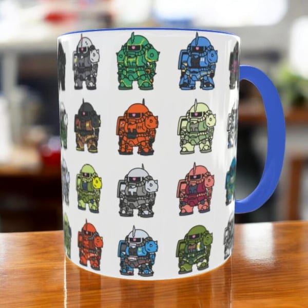 Mobile Suit Gundam ceramic mug, Zaku coffee cup, Gunpla builder gift, Freedom, 00, Wing, witch from mercury, rx78.
