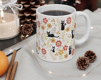 Kiki's Delivery Service coffee Mug, Studio Ghibli Inspired Ceramic 11oz cup