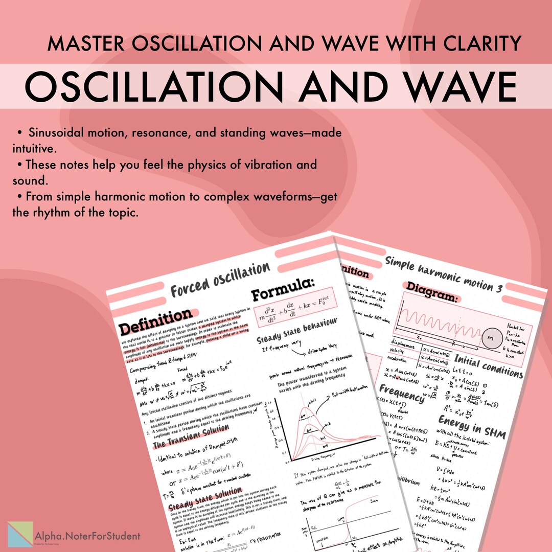Study Guide for Oscillation and Wave - Etsy