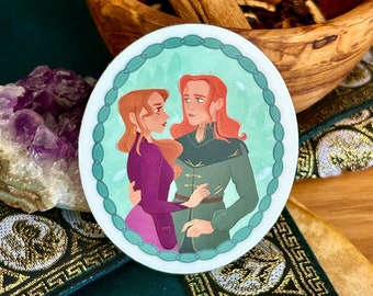 Loki and Sigyn Sticker: Norse Mythology, Trickster God, Goddess of Fidelity, Mythical Couple