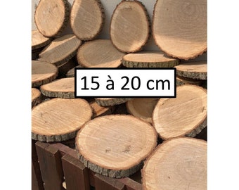 20 rondins de bois forme ronde - bois naturel