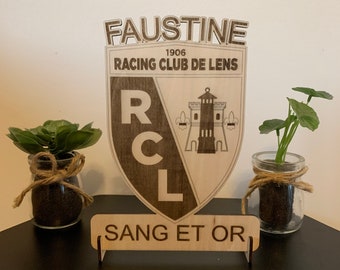 Cadre Lens blason sportif personnalisé RCL, Lens, Racing Club de Lens