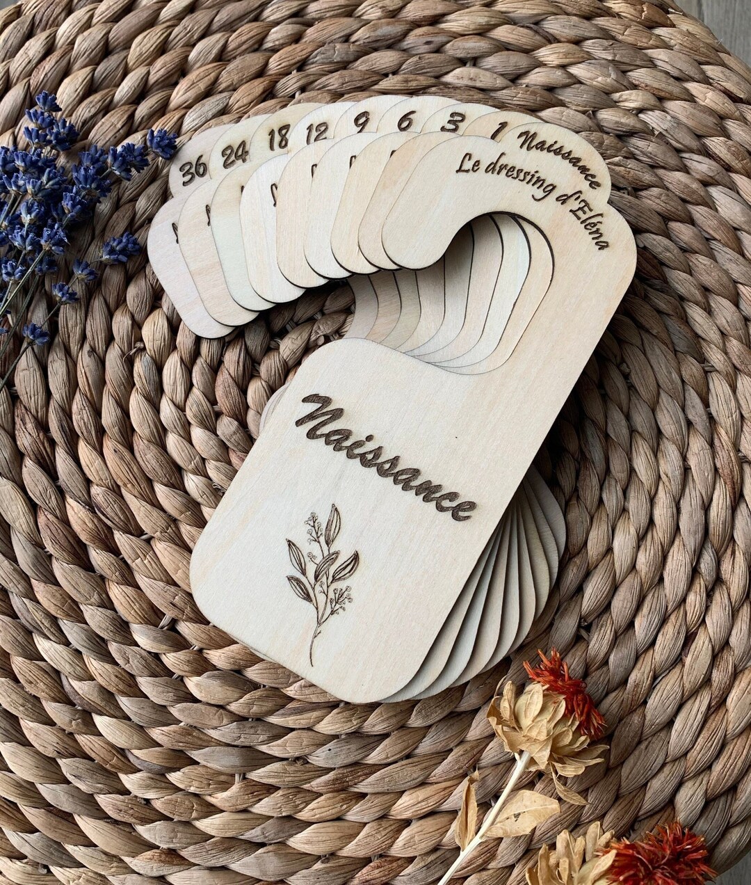 7 Pièces Séparateur Penderie Bébé Bois,Separateur Armoire