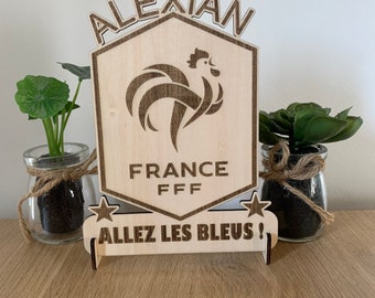 Cadre Équipe de France, blason sportif personnalisé, LIVRAISON GRATUITE, FFF, coupe du monde, autres équipes sur demande