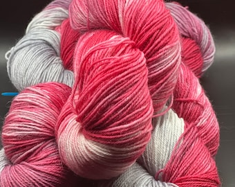 Red Tide - hand dyed - yarn - merino wool - hank - fingering weight - sock weight - crochet yarn - knitting yarn