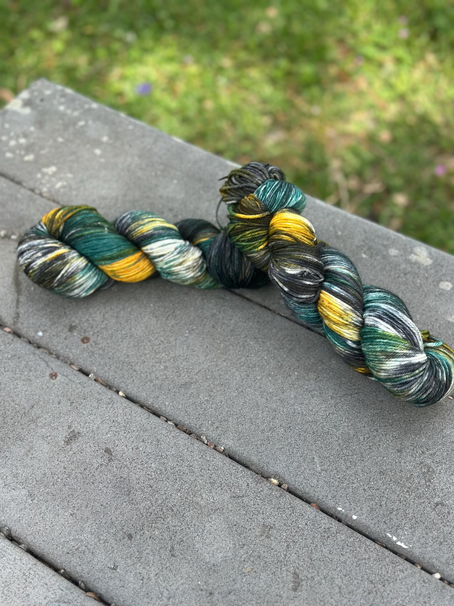 emergence-hand-dyed-merino-wool-yarn-green-gold-gray-etsy