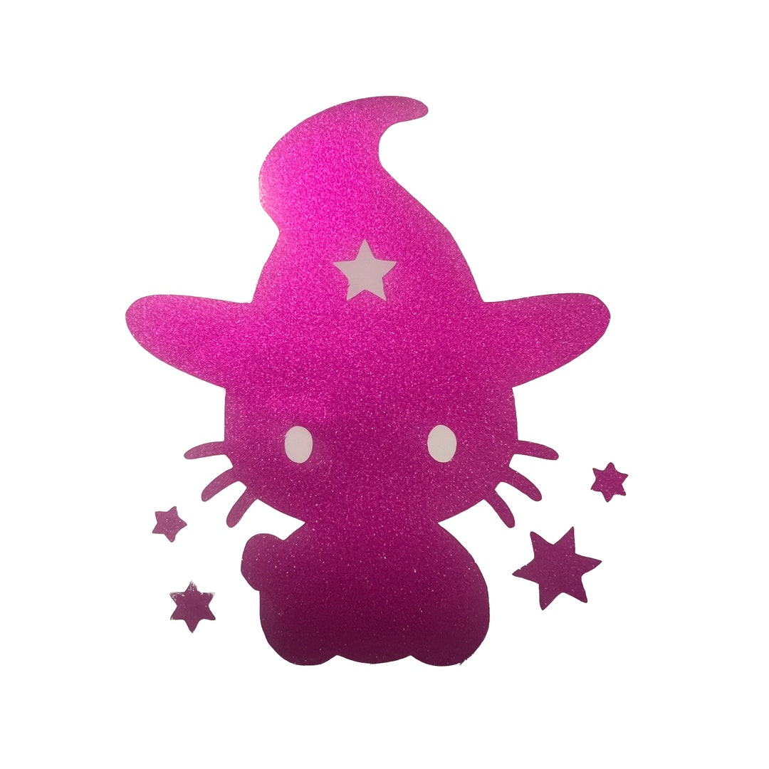 Pink Glitter Hello Kitty Vinyl Sticker Etsy