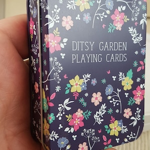 Cartas de baralho Ditsy Garden na lata