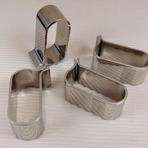 Vintage set of 4 napkin holders rings silver metal made in Germany Philippi