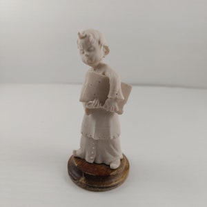 Vintage Capodimonte boy with book figurine bisque porcelain small