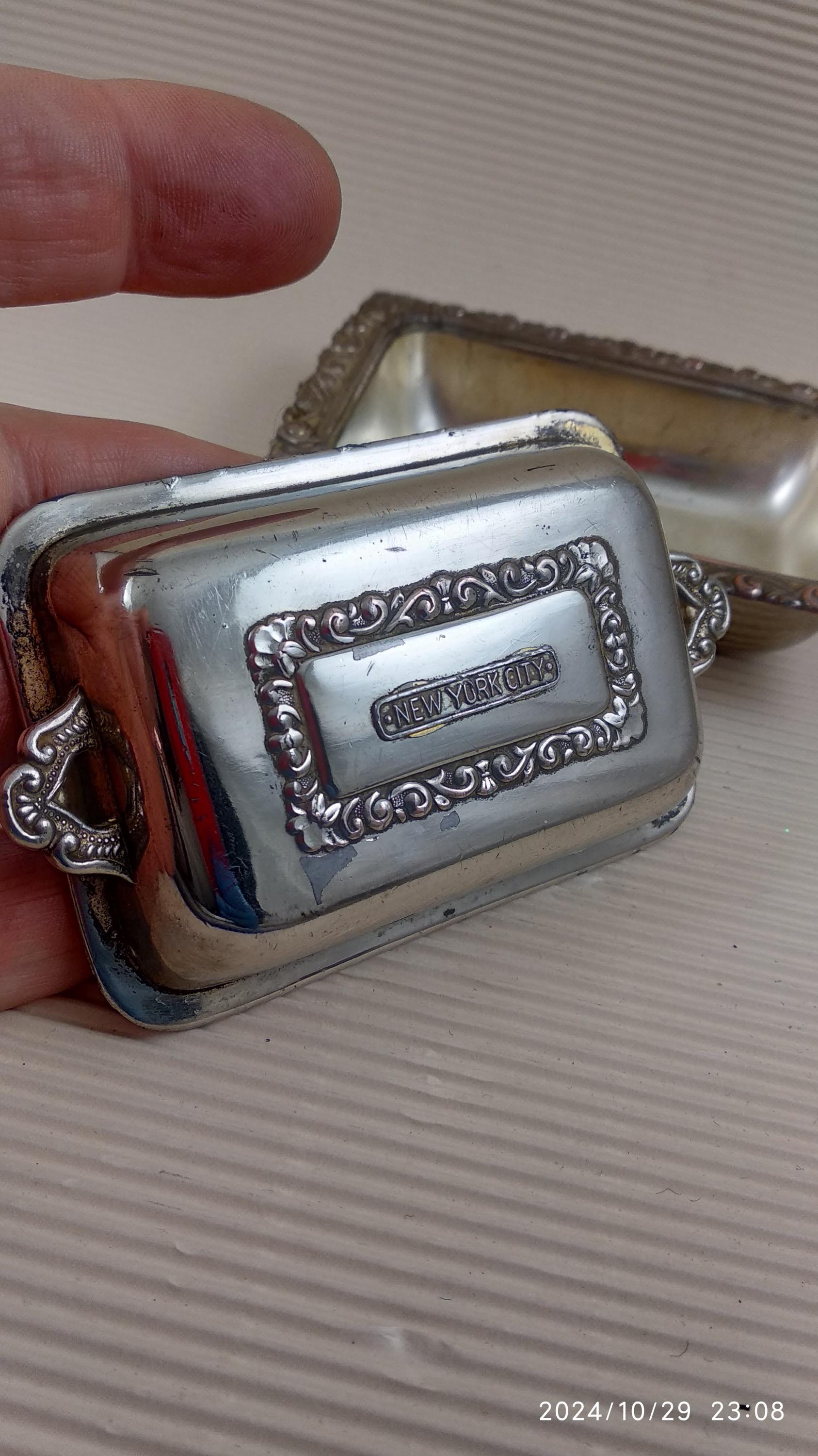 Vintage Silver Shell Butter Dish With Lid - Made in Occupied Japan