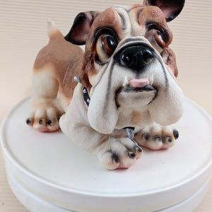 Vintage English Bulldog Dog Figure Figurine Hand Painted