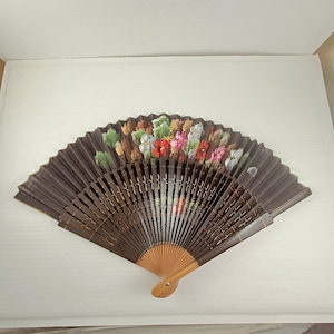 Abanico Plegable - Estilo Español Clásicas flores pintadas a mano Abanico Plegable a Mano