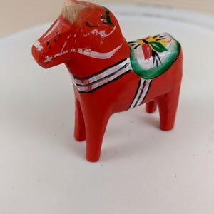 Vintage Dala horse Sweden, Horse figurine, Dalapferd, Dalecarlian red horse, Schweden, Dala Pferd, Swedish folk art, Wooden horse