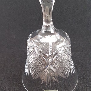 ヴィンテージファセットクリスタルディナーベル：透明ガラスコレクターズアイテム