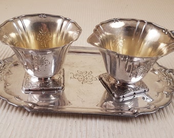 Vintage Set versilbert schwedische Zuckerdose Milchkännchen