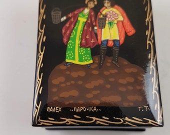 蓋付きヴィンテージ木箱 ロシアの民話 手描き ミニ長方形 - Etsy 日本