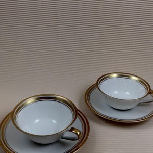 Vintage Weimar Germany Porzellantasse mit Untertasse - Markiertes Sammlerdesign, zweier Set