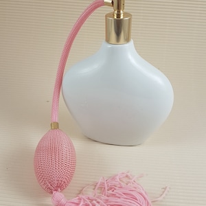 Vintage Parfüm Flasche Zerstäuber Spray weiß rosa