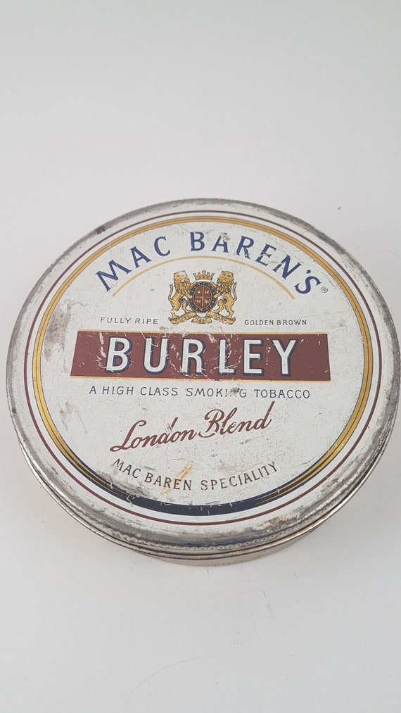 mac baren tobacco tin Vintage Mac Baren's Burley Tobacco Tin: Tobacciana Collector Gift