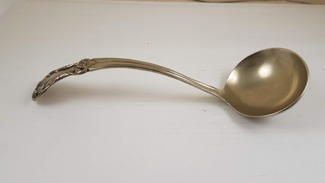 Cute Vintage Engraved Brass Ladle Antique Etsy