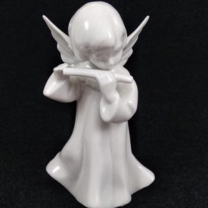 Vintage Cherub Figurine victorian angel playing music