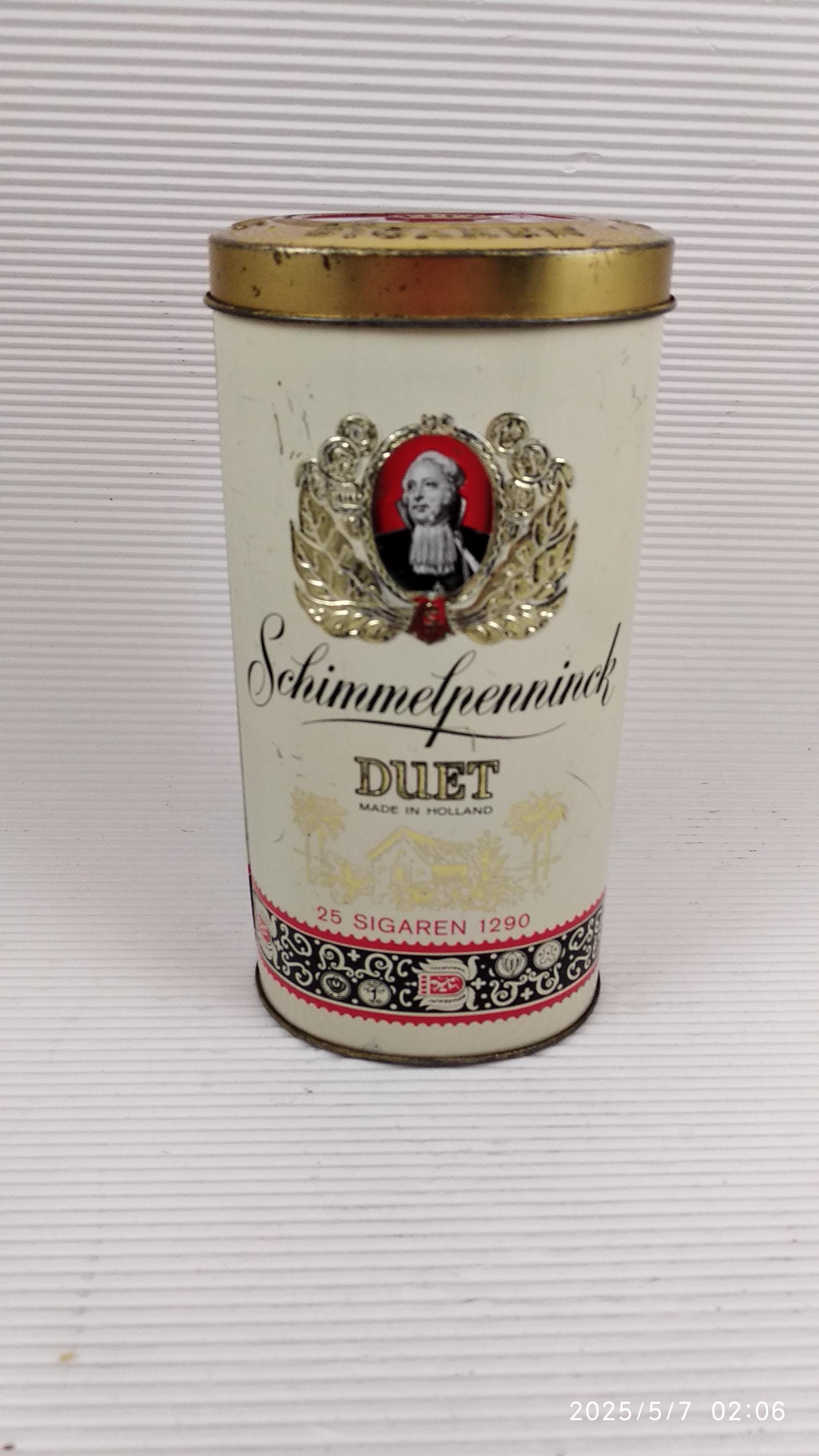 Vintage Schimmelpenninck Duet 25 Sigaren 1290 Cigar Box Tin