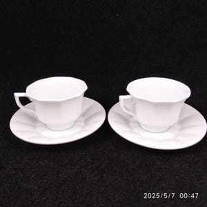 Vintage porcelain cups with saucer antique Royal Kopenhagen porcelain set of two