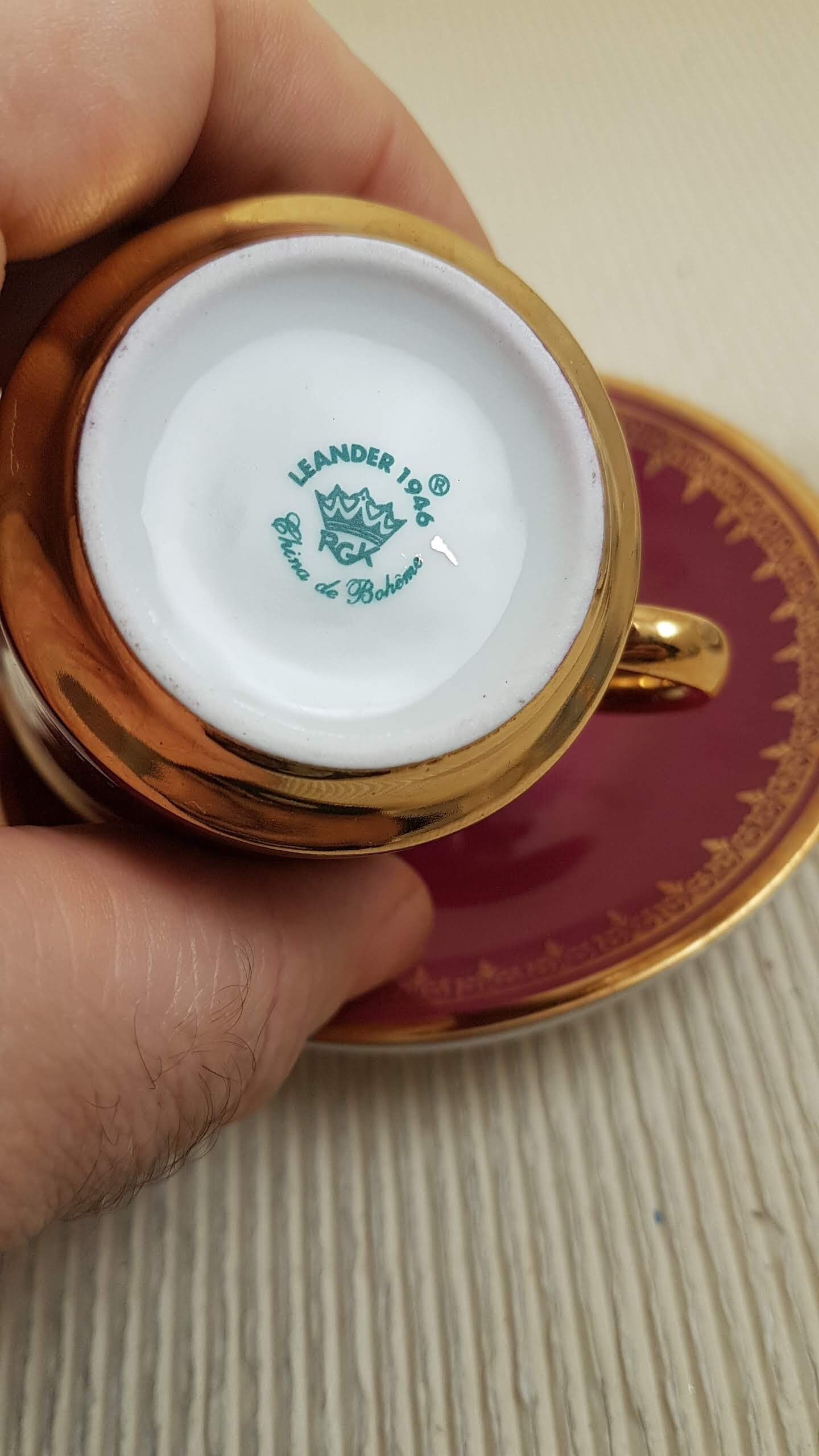 Vintage Leander RGK China Tea Cup and Saucer Set: Germany De