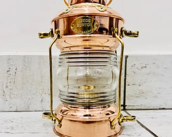 Vintage Brass Chief Ship Lantern - Polished Finish - Nautical Oil