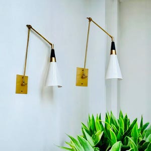 Handmade Brass Wall Lamp – SCICCOSO Modern Sconce Light – Bedside, Kitchen, Bathroom Reading Wall Fixture – Mid Century Handcrafted Lighting