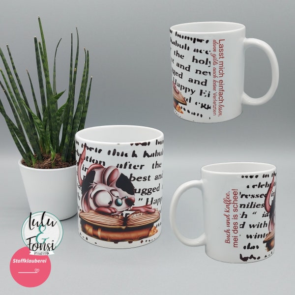 Tasse, Kaffeetasse, Teetasse, lustige Tasse, Kaffeebecher, Leseratte