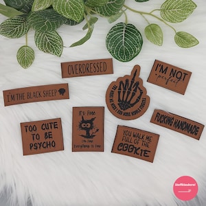 Kunstlederlabel "Englisch und Denglisch"