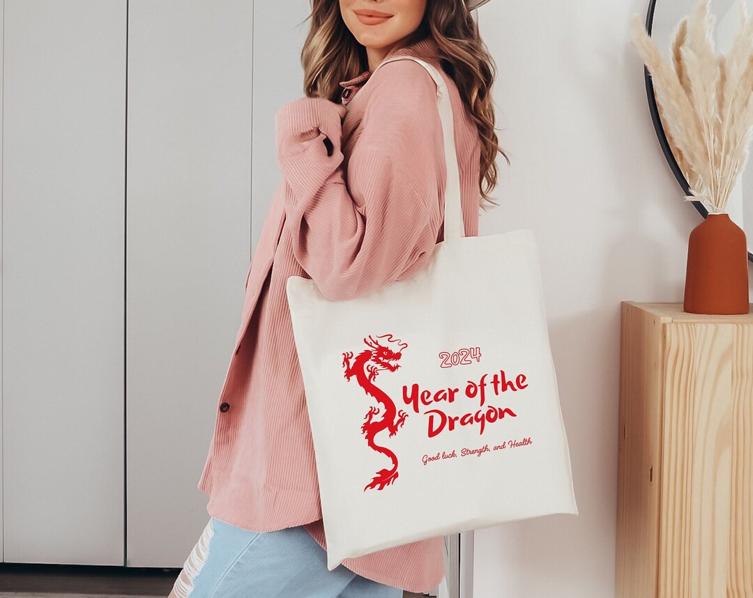 2024 Year of the Dragon Tote Bag, Chinese New Year Bag, Lunar New Year Tote Bag, Dragon Year