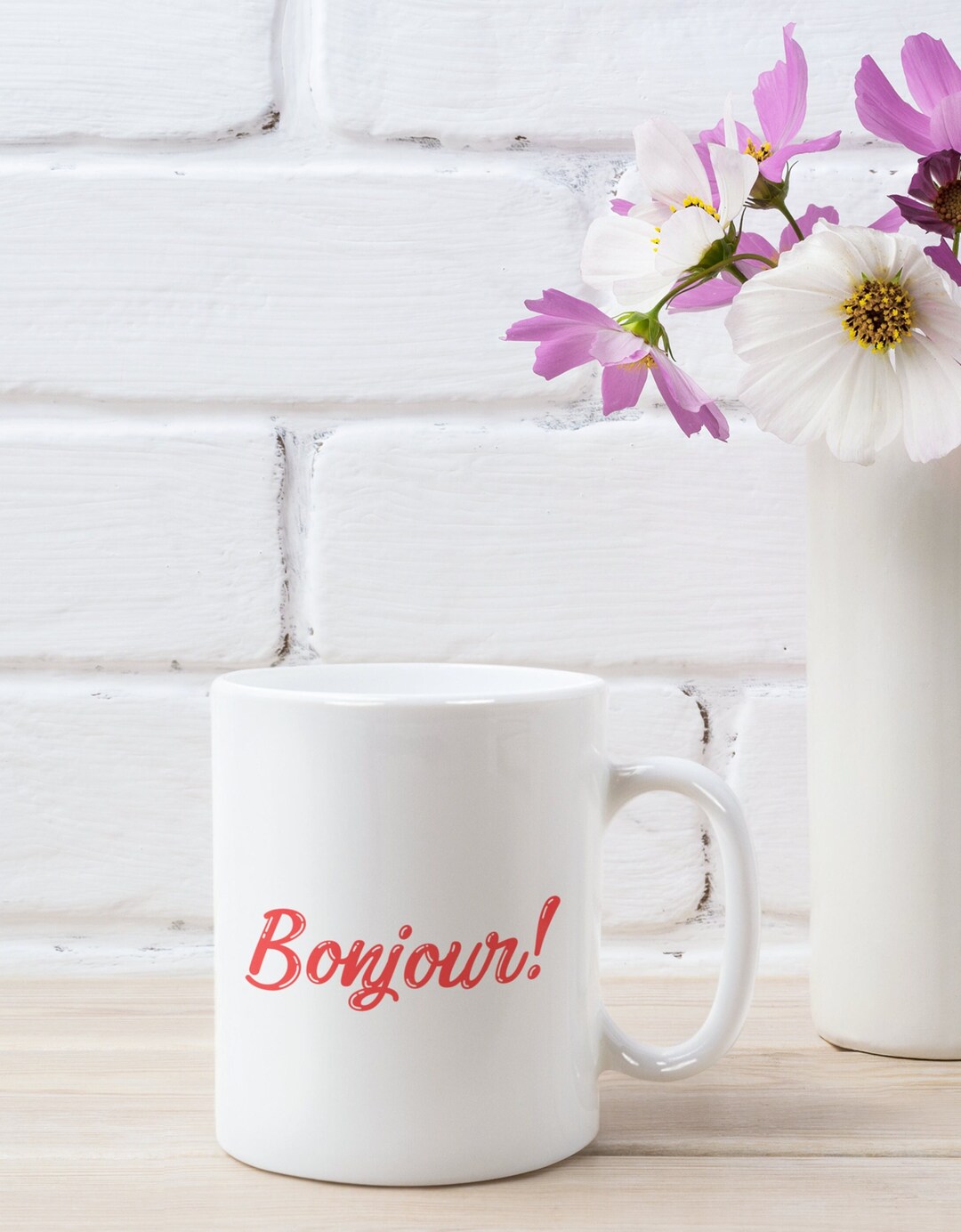 Bonjour Coffee Mug, Bonjour Coffee Cup, French Coffee Mug, Funny Coffee