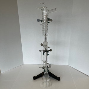 Chemistry Pyrex Glass Extraction Apparatus - Condenser + Extractor + Flask - with Ring Stand and 3 Clamps