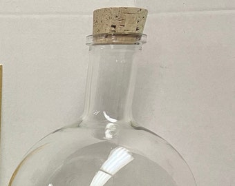 5 Liter Pyrex Round Bottom Glass Flask With Cork Ring Base and Cork Stopper