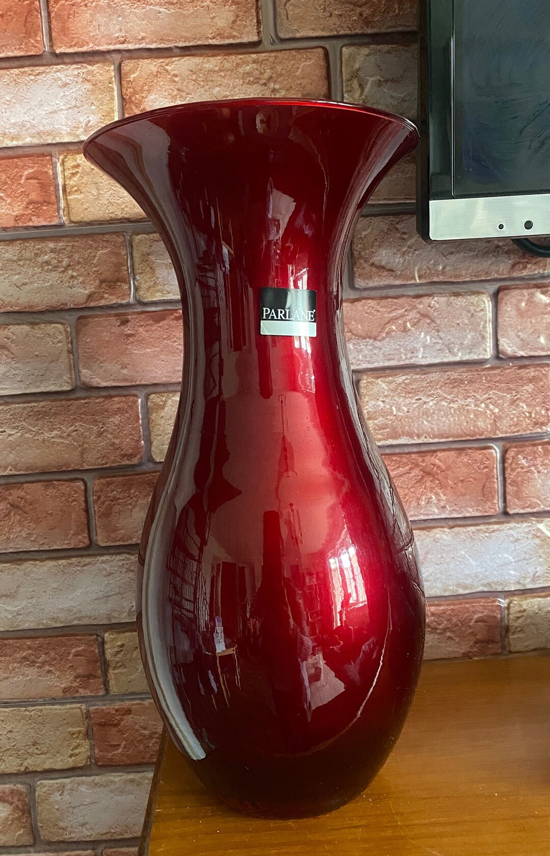 Vintage Parlane Red Vase Made in Spain Large 30 Cm Tall Etsy UK