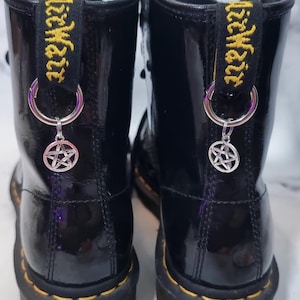 Silberlegierung Pentagram Boot Charms | Paar Gothic Stern Stiefel Accessoires | Heidnisches Witchy Anhänger Paar