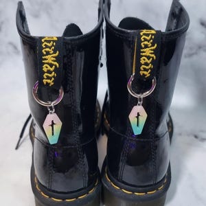 Coffin Boot Charms - Glitter - Glitzernde Gothic Stiefel Accessoires